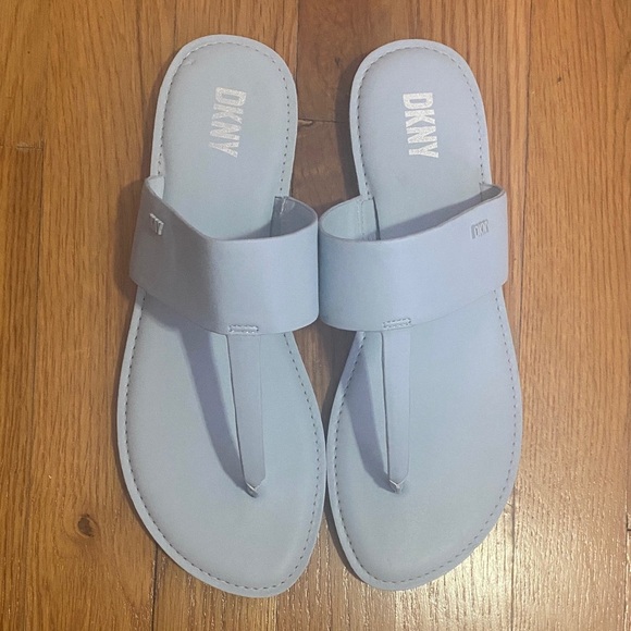 DKNY Sky Blue Thong Sandals - Picture 1 of 5